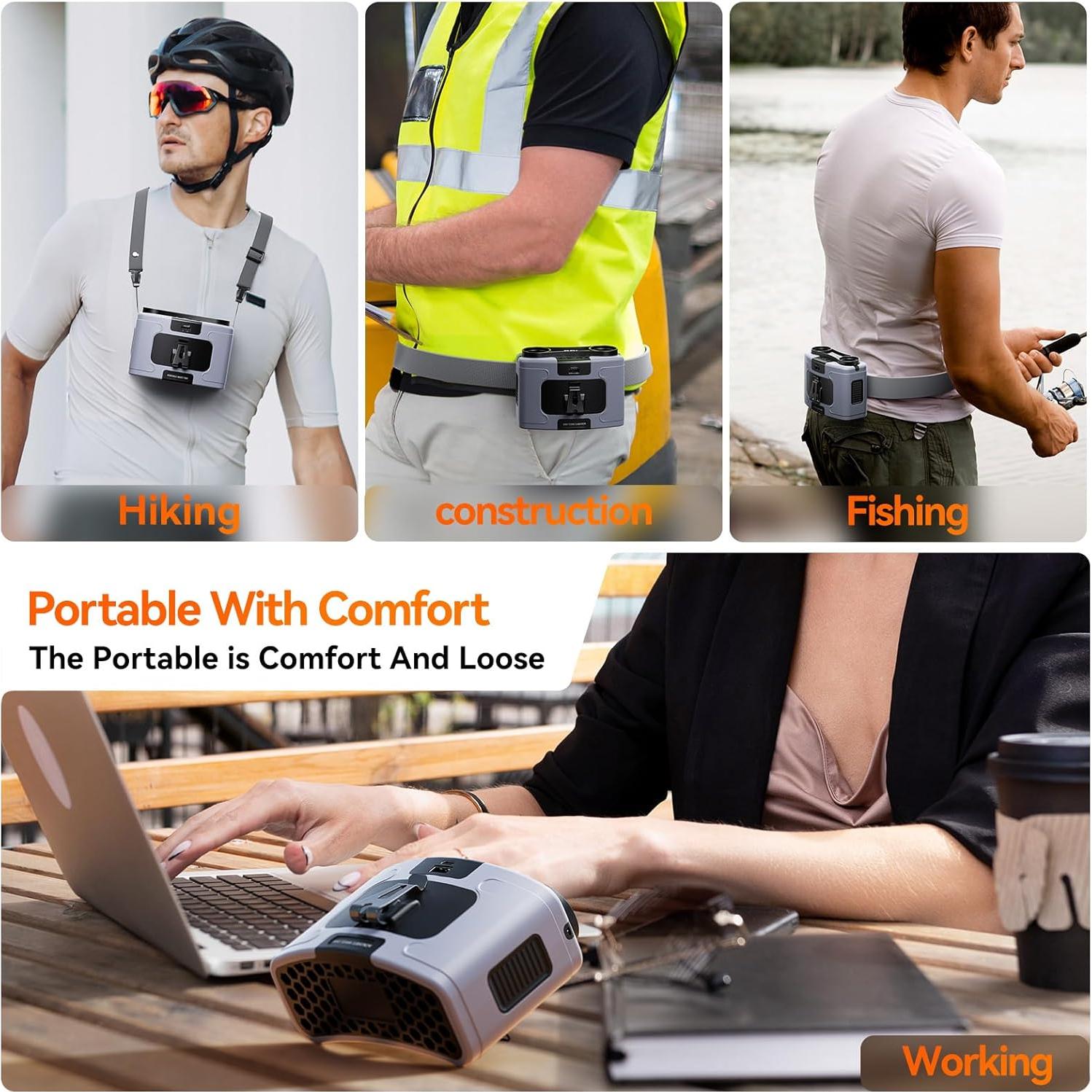 Ventilador de Cintura Astaowl K60 Portátil USB 20000mAh