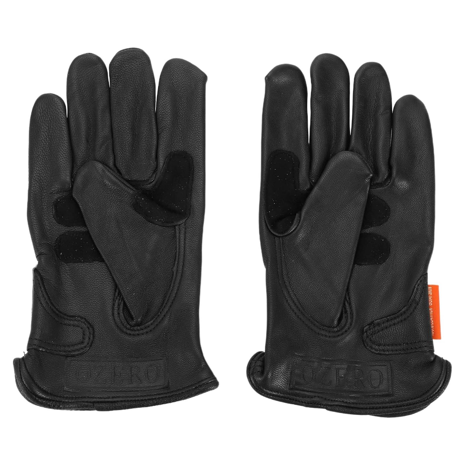 Guantes de Motocicleta INFINAUTO Cuero de Oveja Negro 1 Par