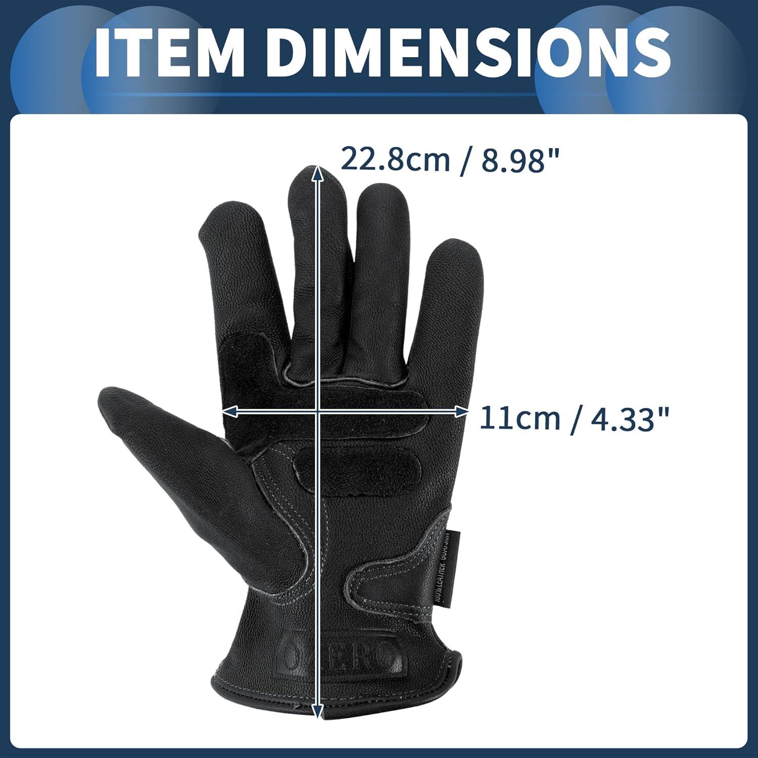 Guantes de Motocicleta INFINAUTO Cuero de Oveja Negro 1 Par