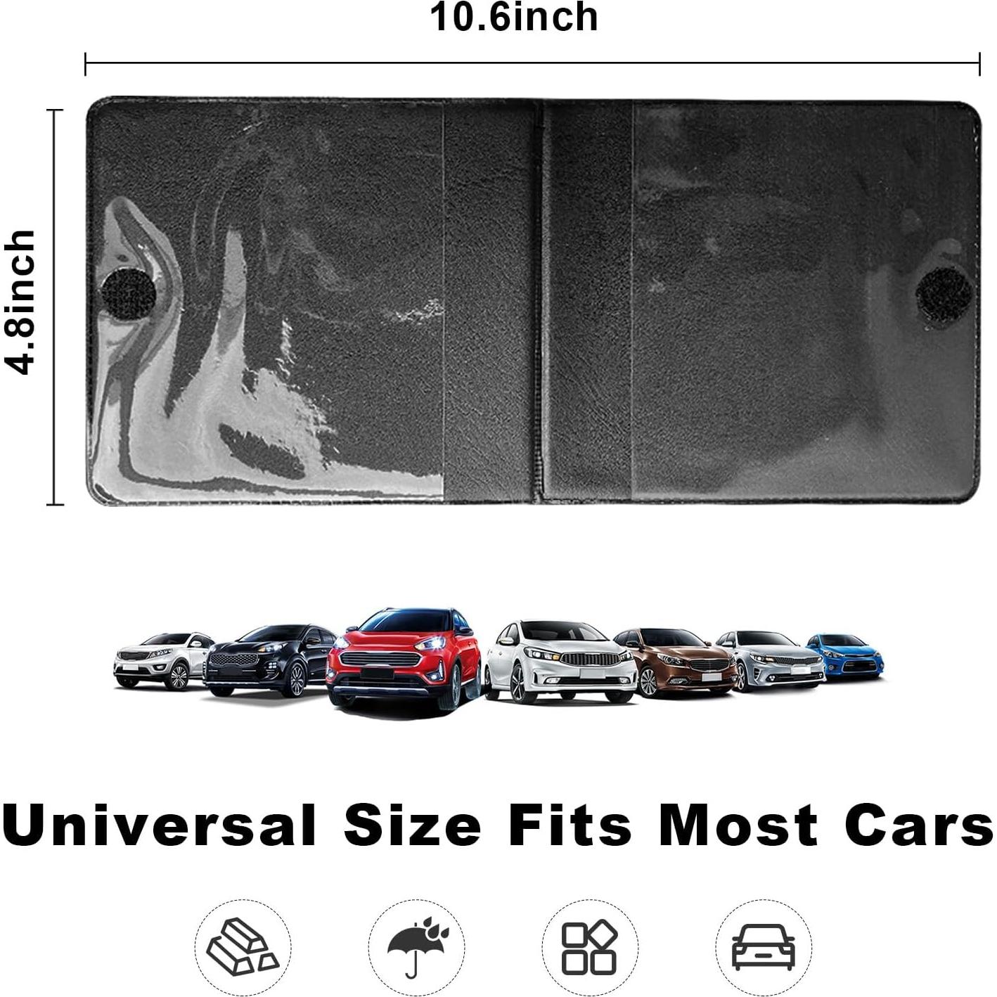 Soporte de Registro de Automóvil y Seguro Yourkar 2 PCS Negro