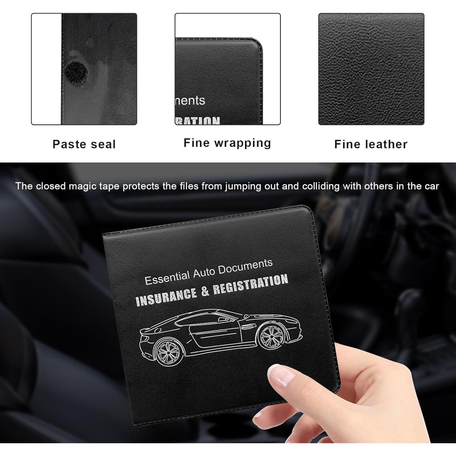 Soporte de Registro de Automóvil y Seguro Yourkar 2 PCS Negro