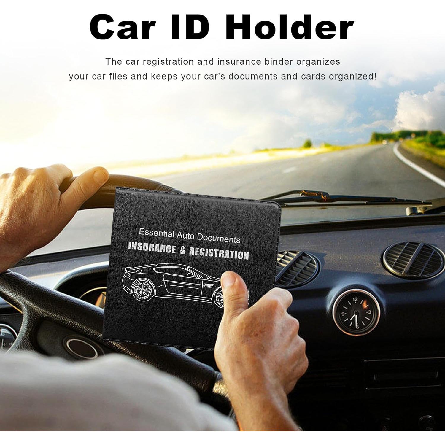 Soporte de Registro de Automóvil y Seguro Yourkar 2 PCS Negro