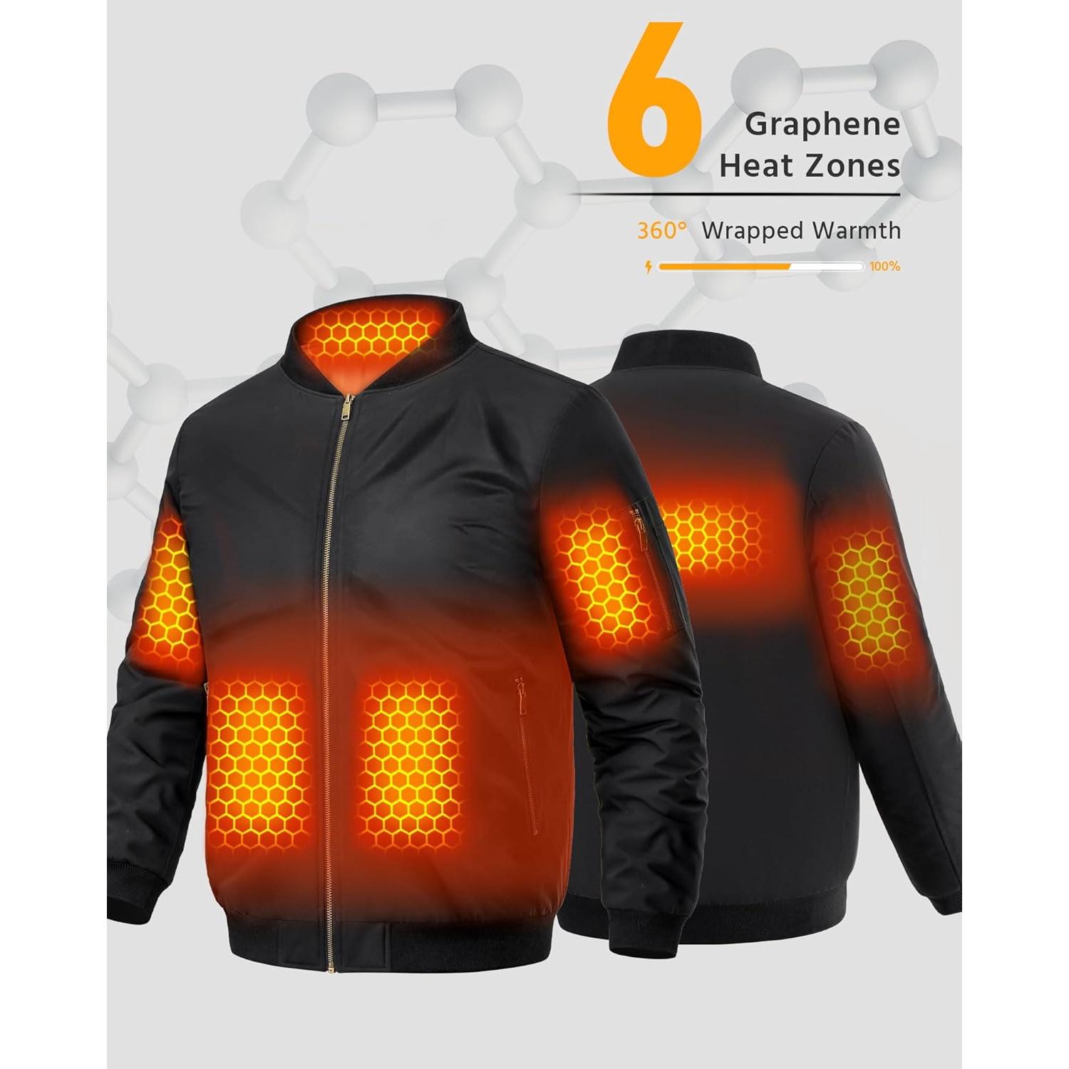 Chaqueta Calentada de Grafeno Wulcea para Hombres 12V 18400mAh