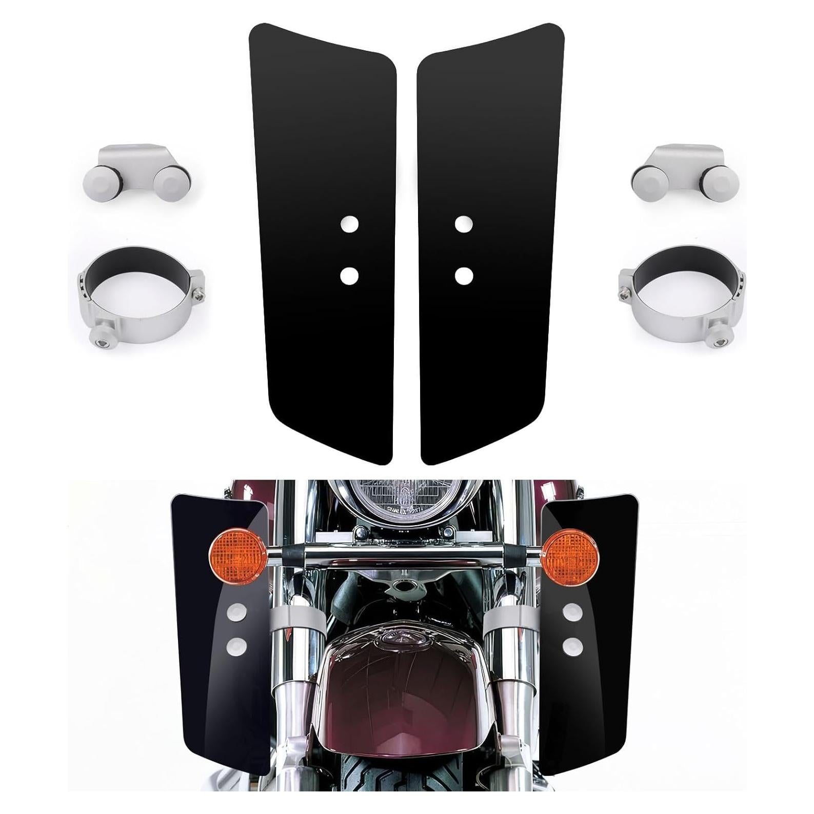 Deflectores de viento BRZOXIN para horquilla delantera - Negro