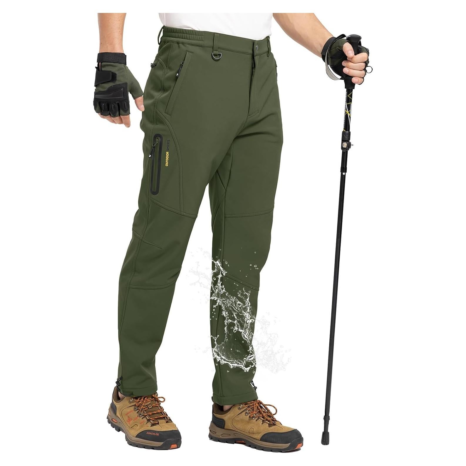 Pantalones de Nieve Impermeables TBMPOY para Hombre 30 Verde