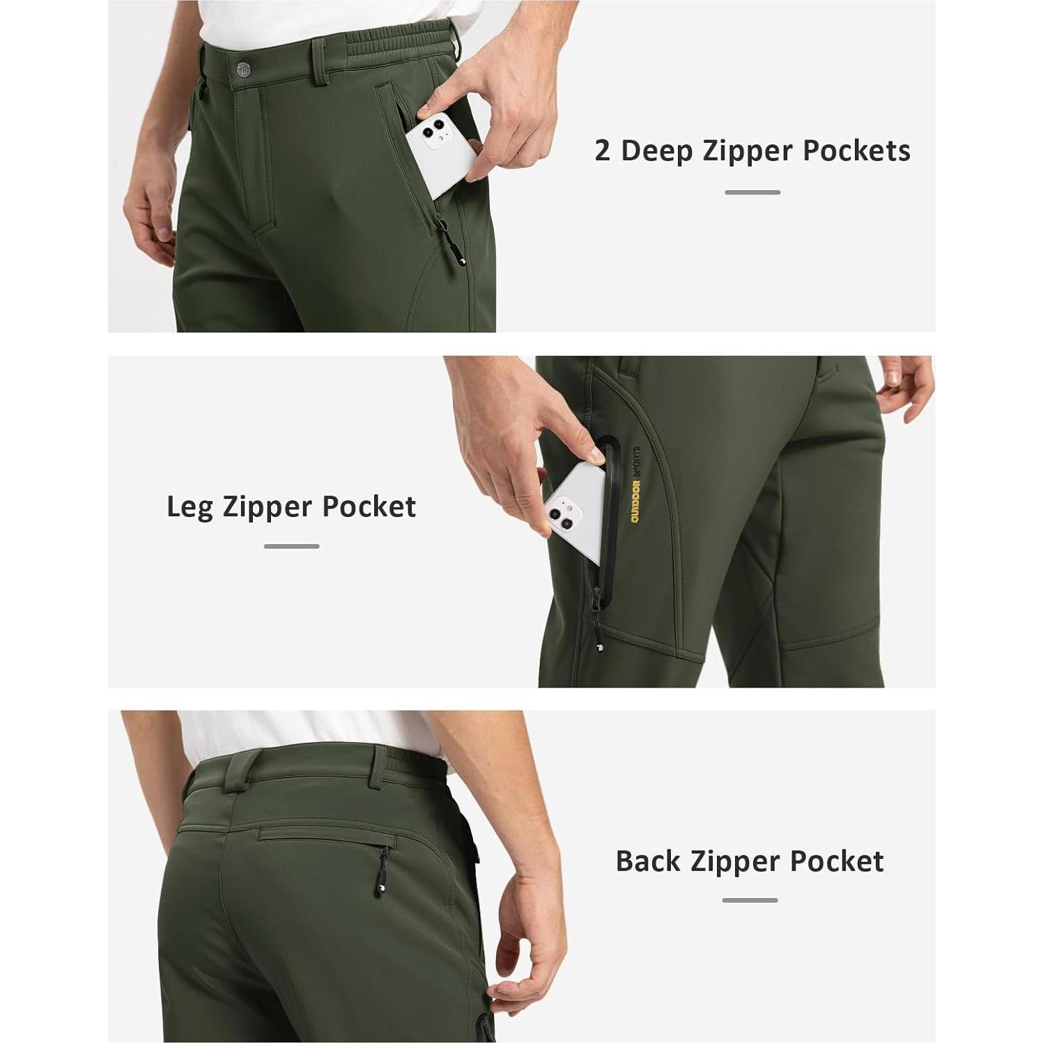 Pantalones de Nieve Impermeables TBMPOY para Hombre 30 Verde