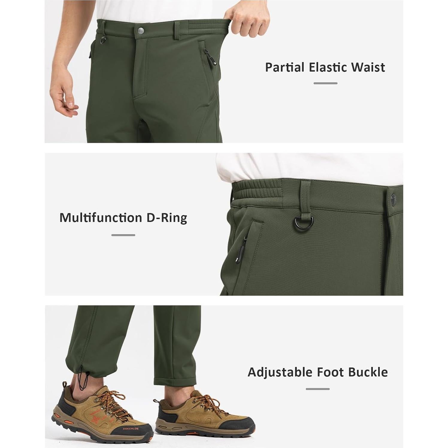 Pantalones de Nieve Impermeables TBMPOY para Hombre 30 Verde