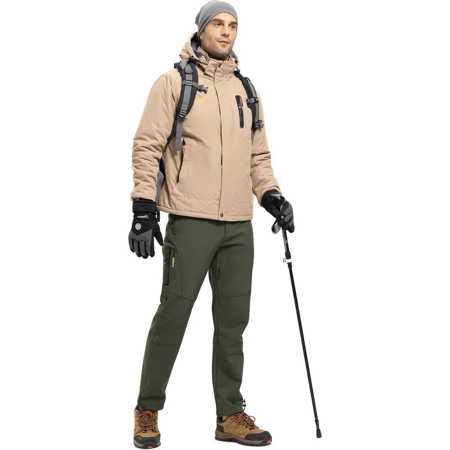 Pantalones de Nieve Impermeables TBMPOY para Hombre 30 Verde