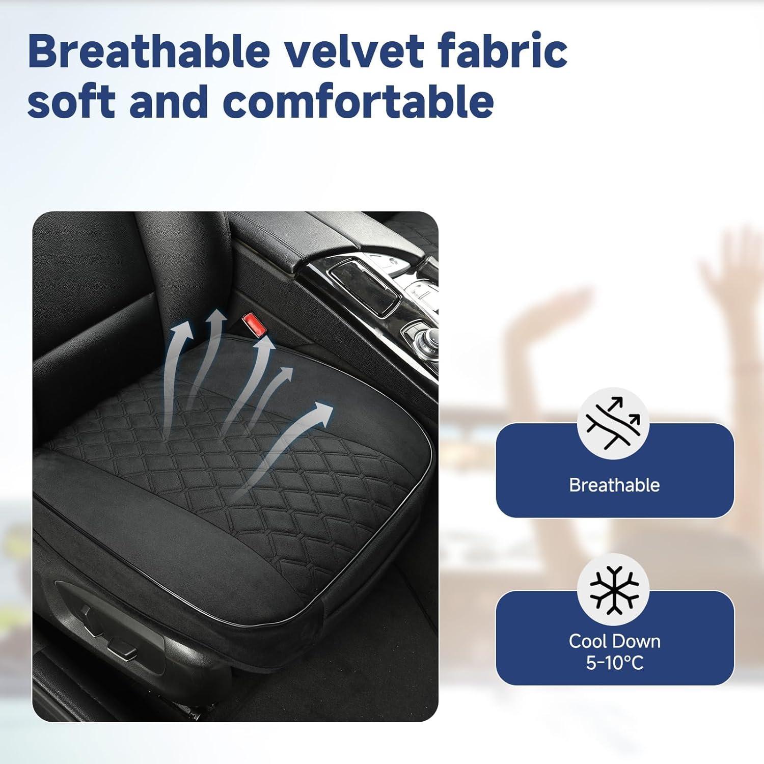 Cubierta de Asiento de Coche West Llama Terciopelo Negro 1PC