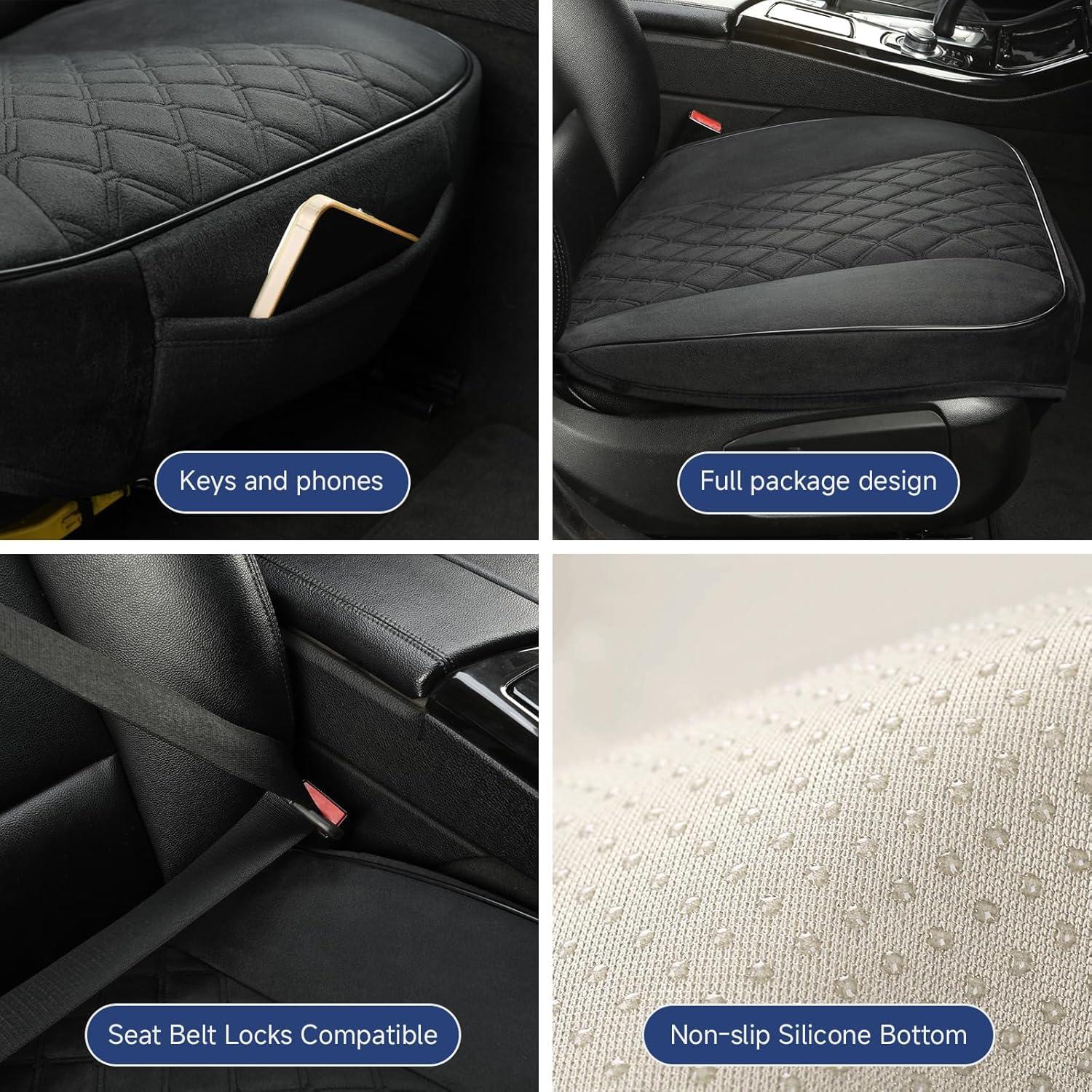 Cubierta de Asiento de Coche West Llama Terciopelo Negro 1PC