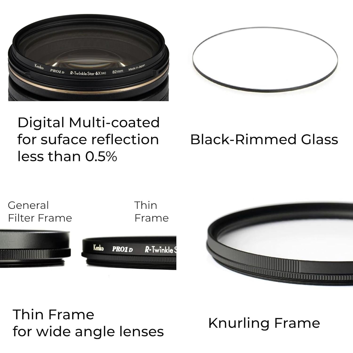 Filtro Cruzado Kenko PRO1D R-Twinkle Star 6X 82mm Efecto Luz