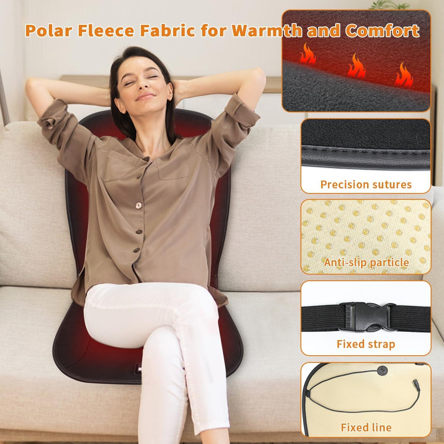 Cojín de Asiento Calentado 12V MAXCOM - 7 Temperaturas Ajustables