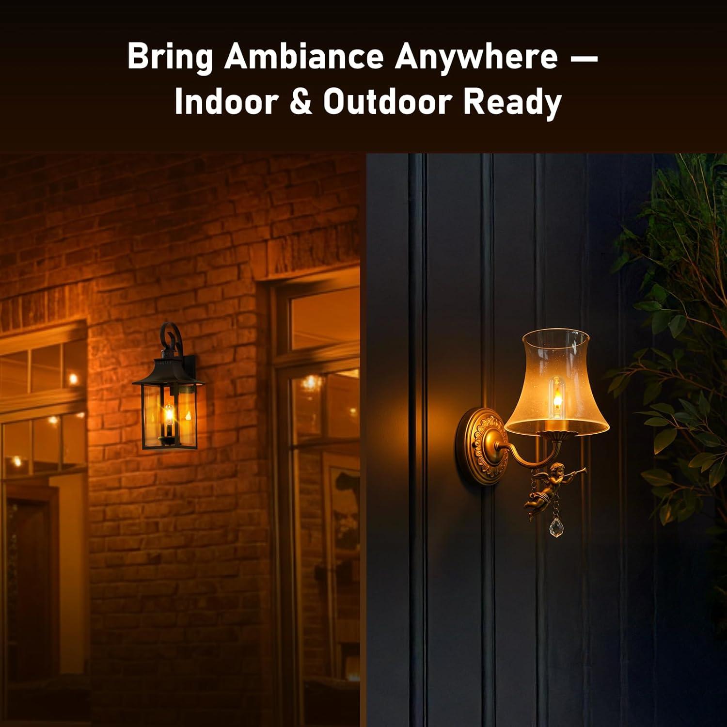 Bombillas LED de Llama Hompavo - Paquete de 2, 3W, E26