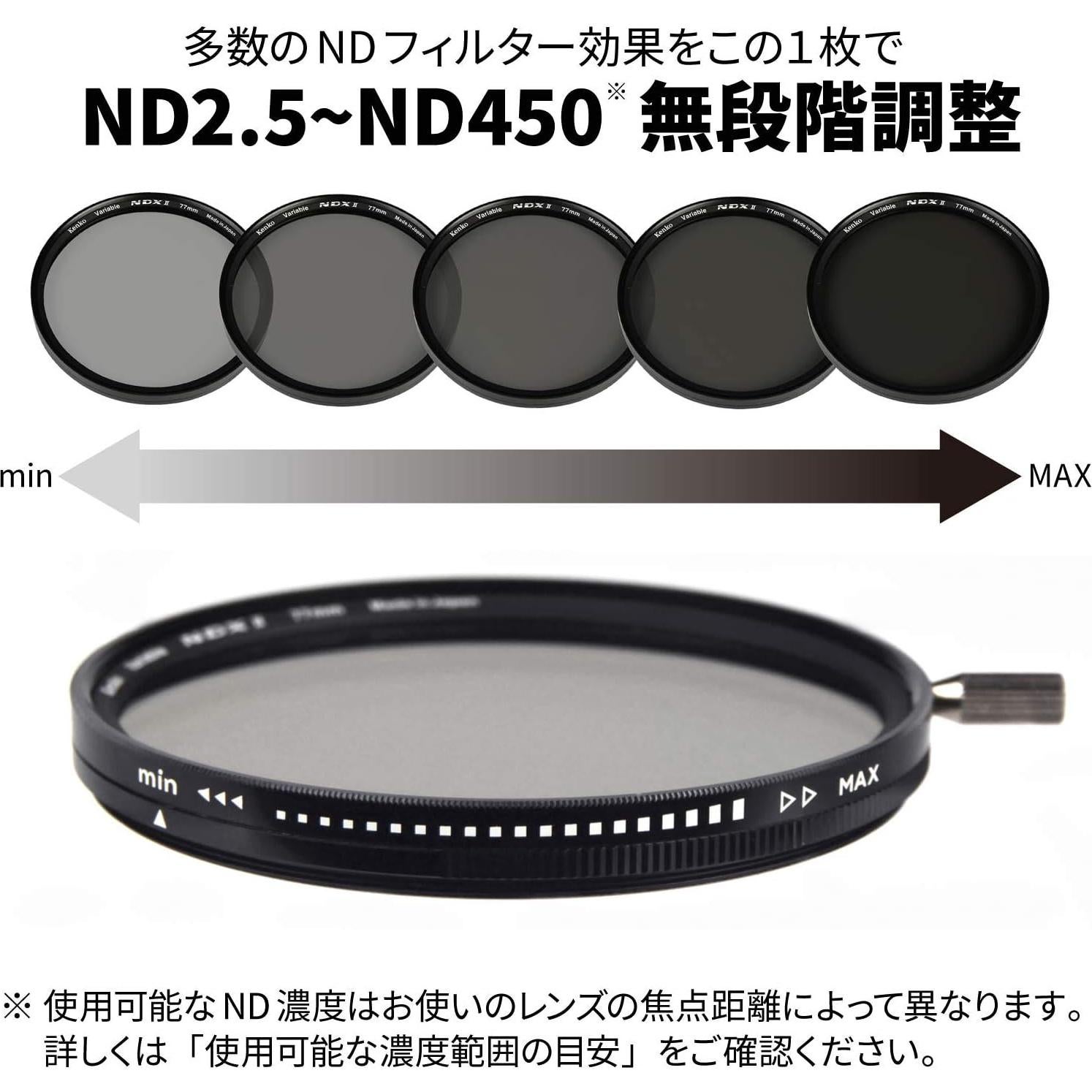 Filtro ND Variable Kenko NDX II 82mm ND2.5-ND450