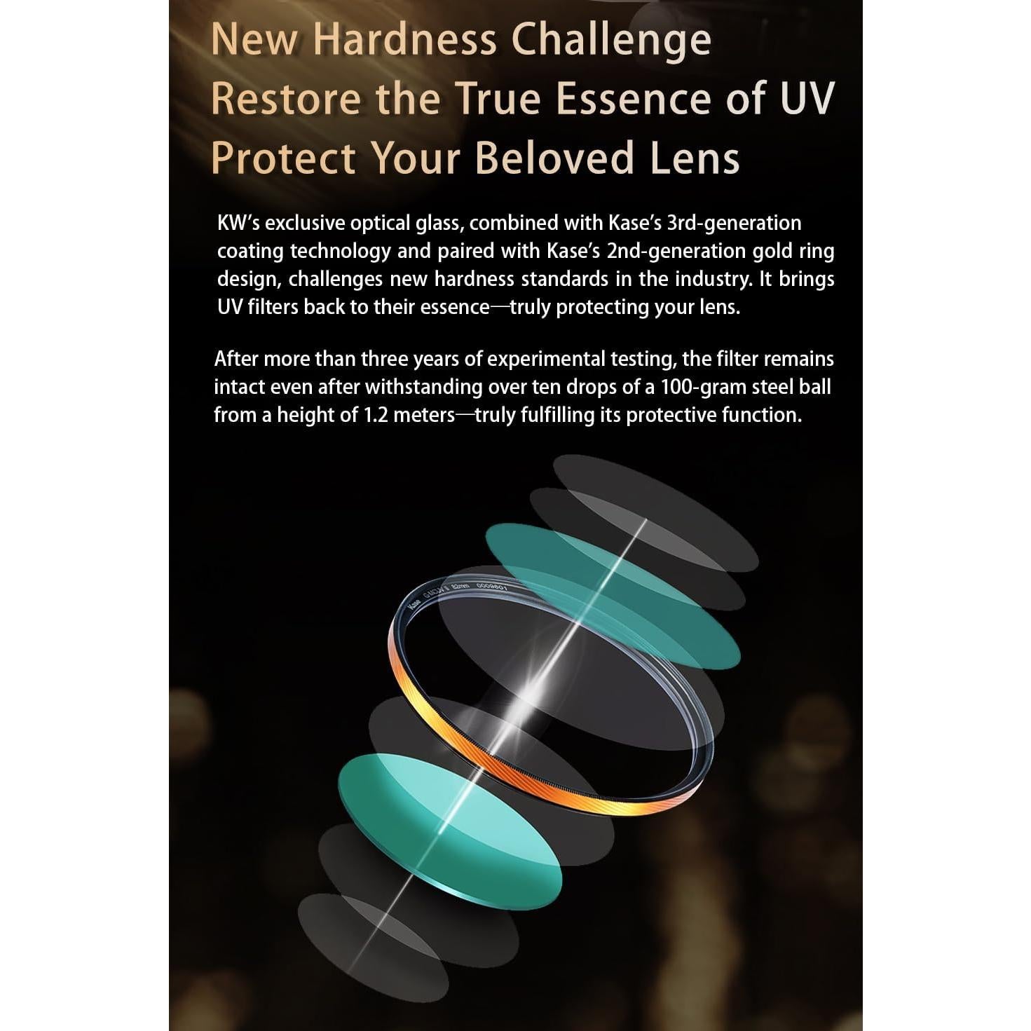 Filtro UV Kase Dura G-MCUV II 49mm Vidrio Óptico Templado