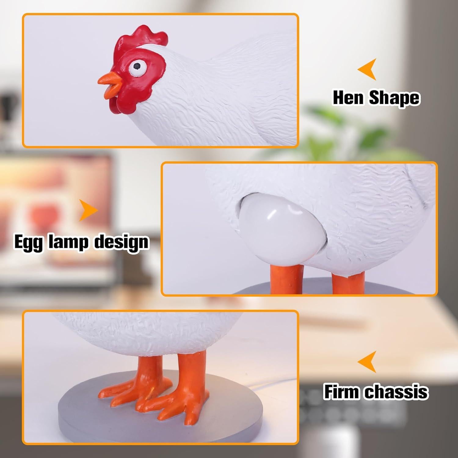 Lámpara de Noche 3D Ammonite Huevo Pollo LED 20.5cm