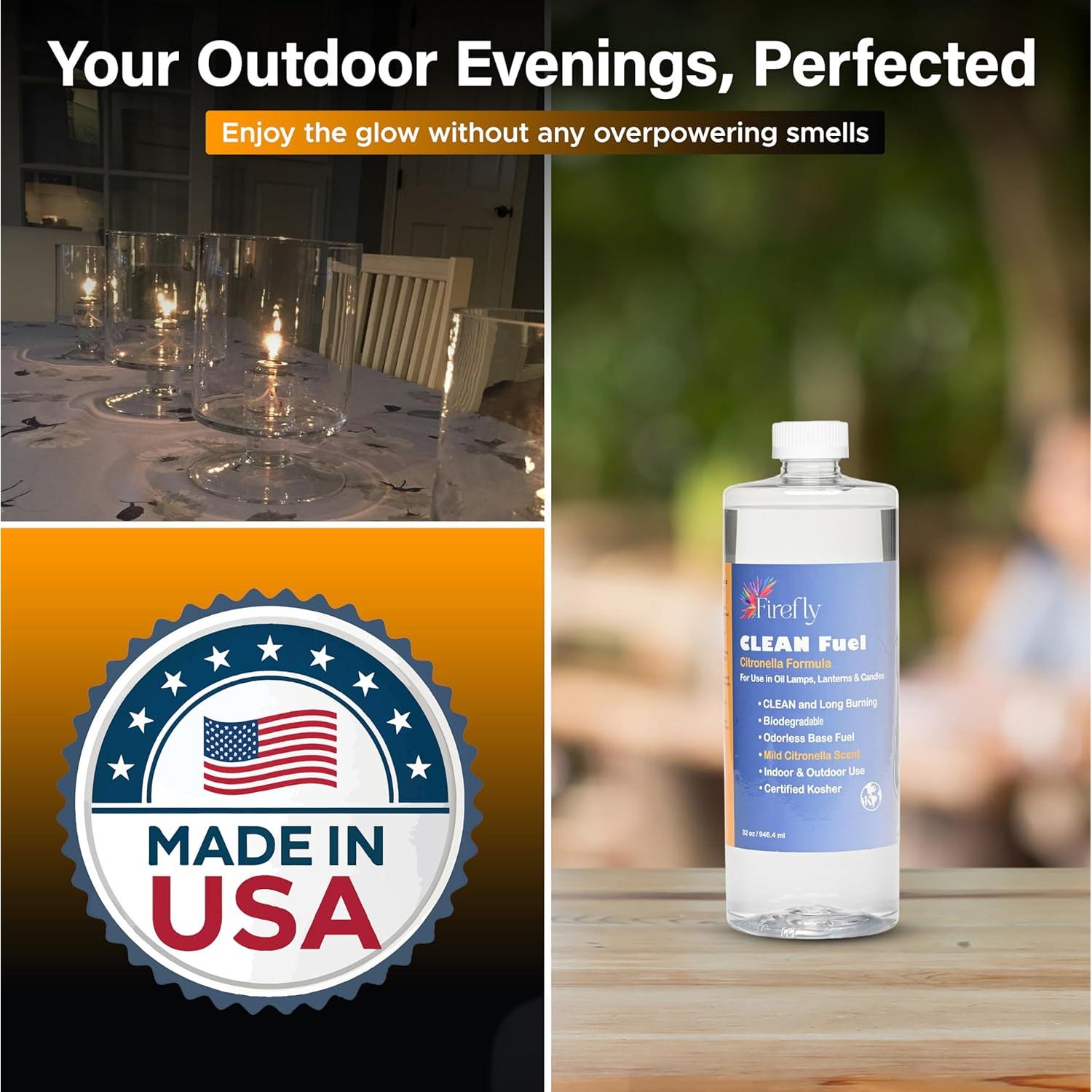 Aceite de Lámpara Firefly 32 oz Citronela - Combustión Limpia