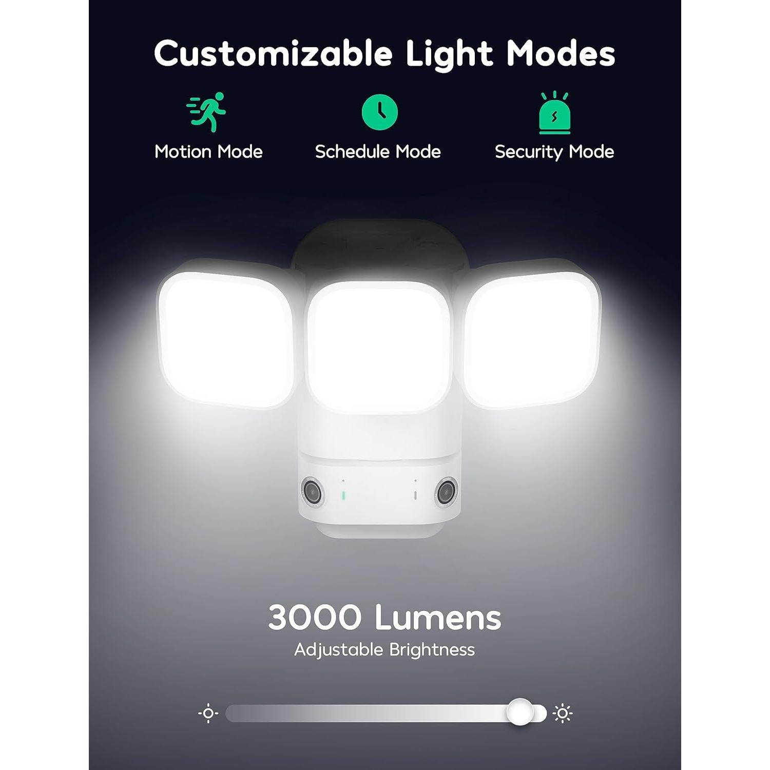 Cámara de Seguridad Floodlight Winees F2 Pro 2K HD 180°