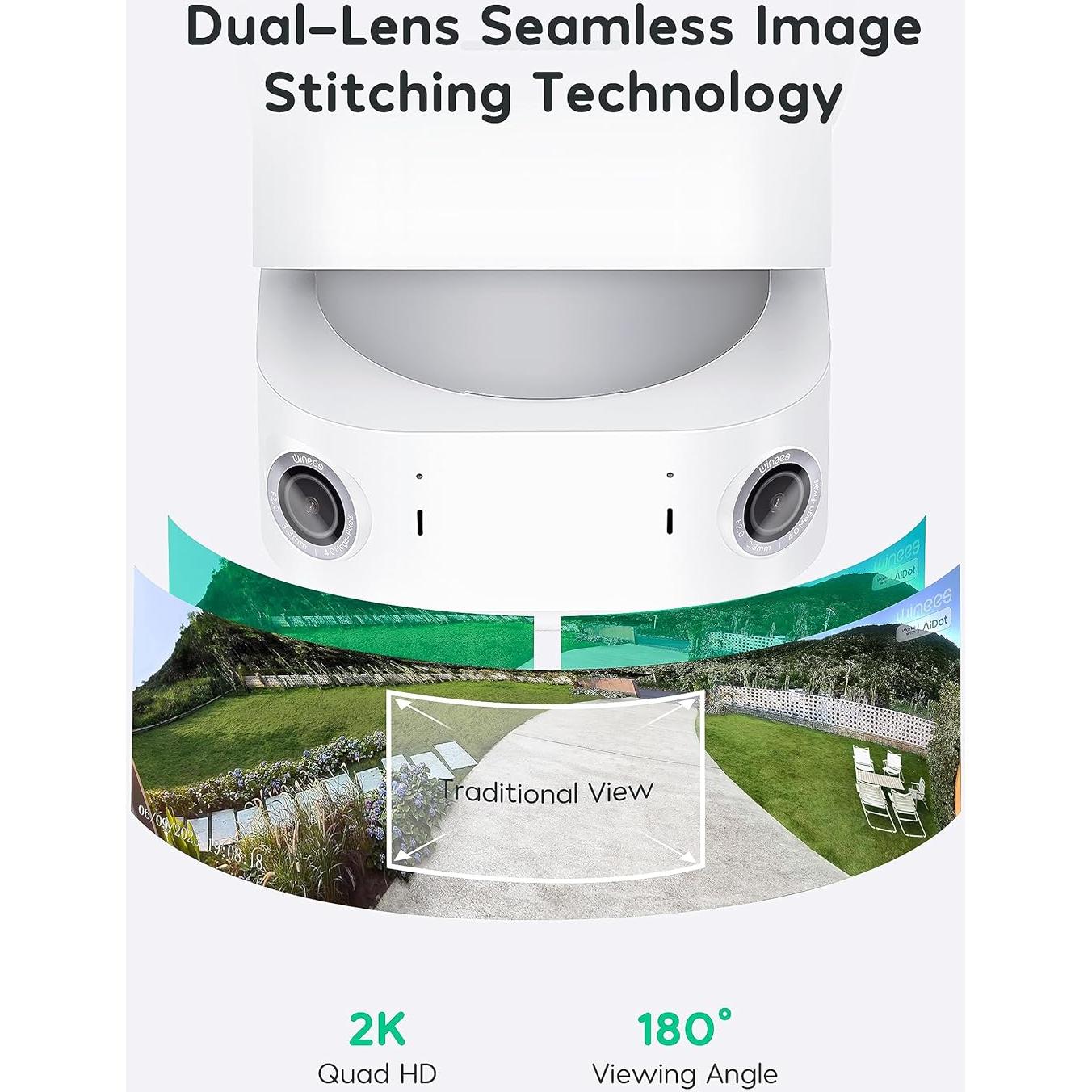 Cámara de Seguridad Floodlight Winees F2 Pro 2K HD 180°