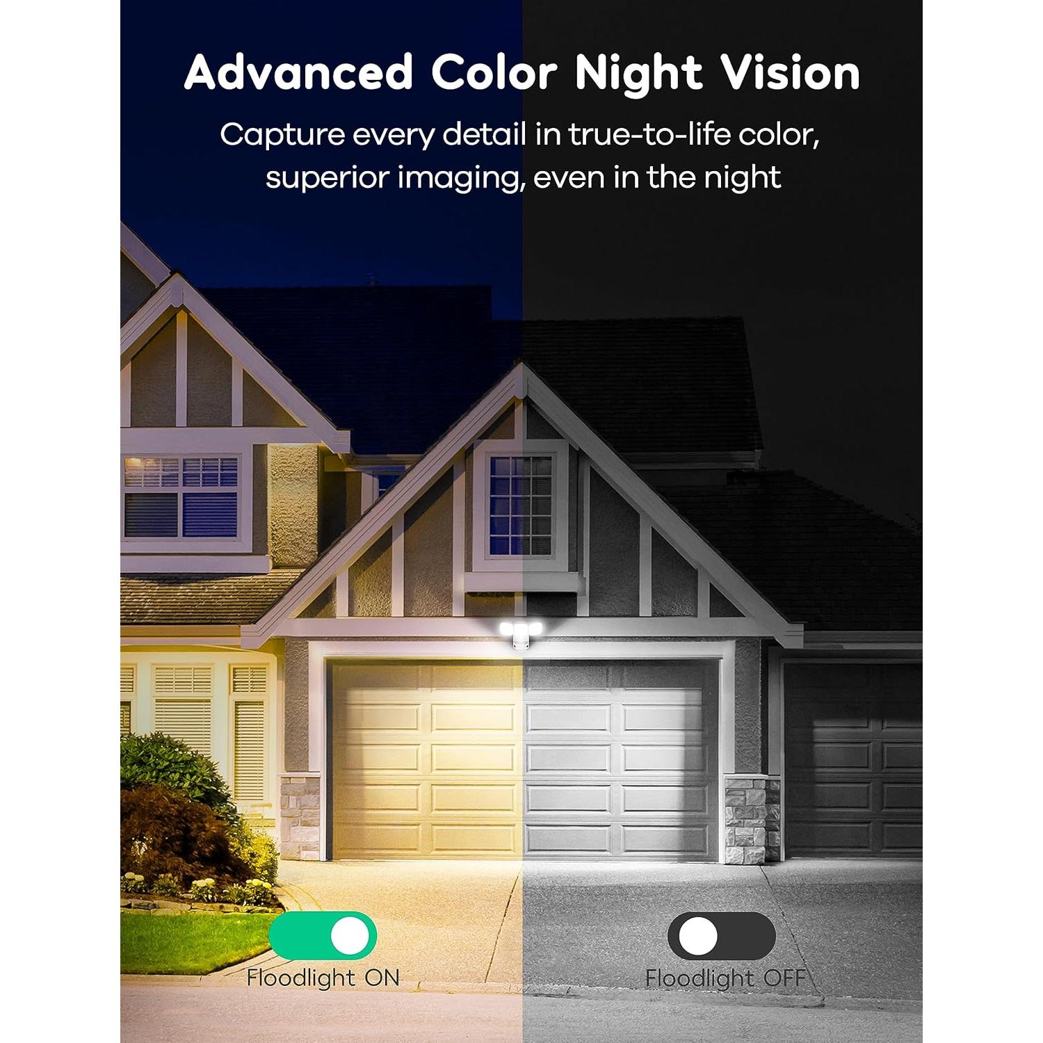 Cámara de Seguridad Floodlight Winees F2 Pro 2K HD 180°