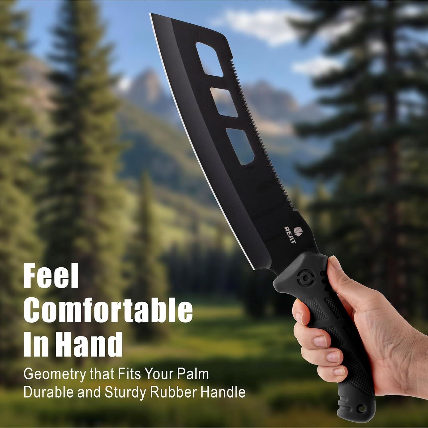 Machete REAT 40.64 cm Doble Propósito con Funda Negra