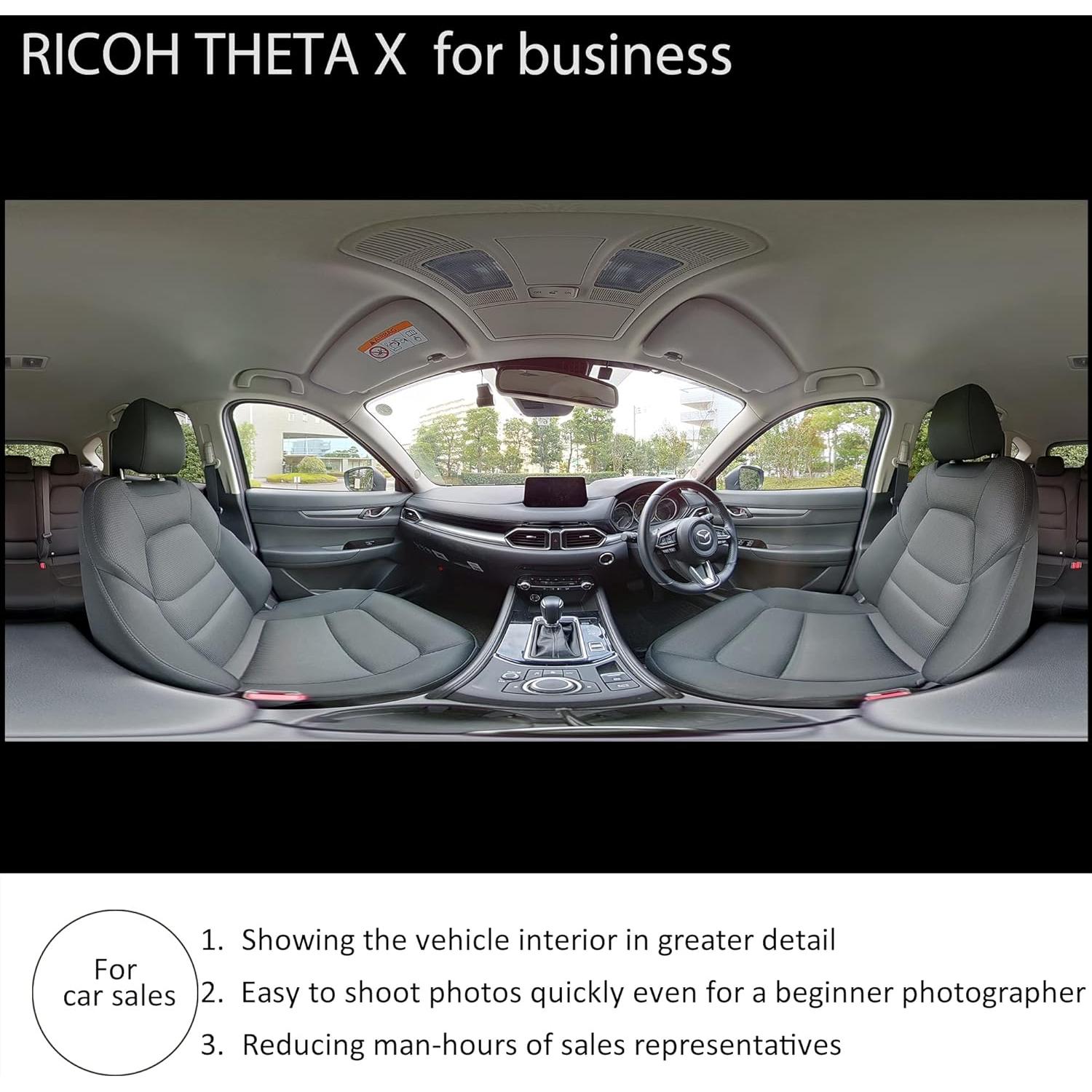 Theta X 360° Camera - 11K High-Resolution (60 Megapixels), 5.7K Video, OLED Touch Screen, Built-in GPS, Interchangeable Battery, External Memory