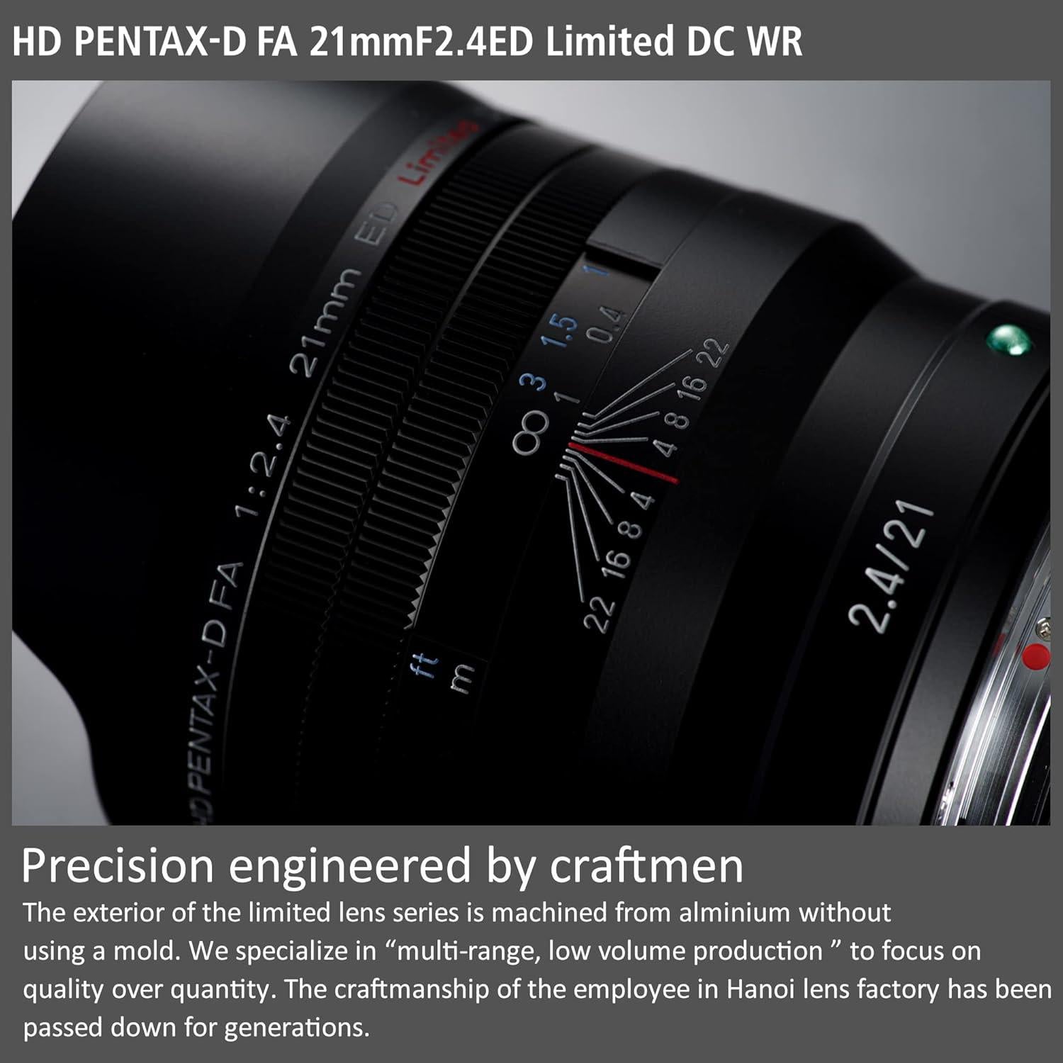 Lente Gran Angular Pentax FA 21mm F2.4 ED Limitado Negro