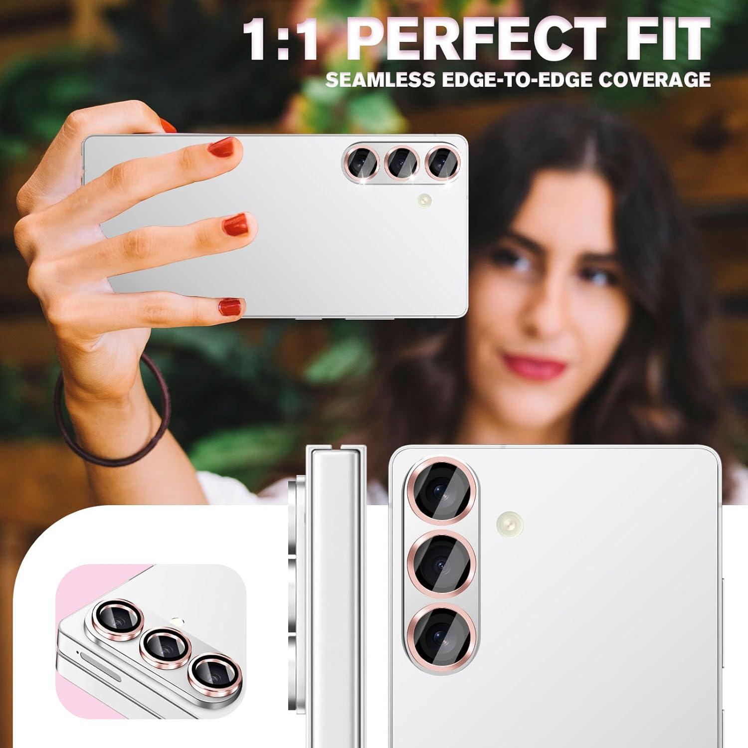 Paquete de 2 Protectores de Lente para Samsung Galaxy Z Fold 7 - Vidrio Templado 9H Oro Rosa