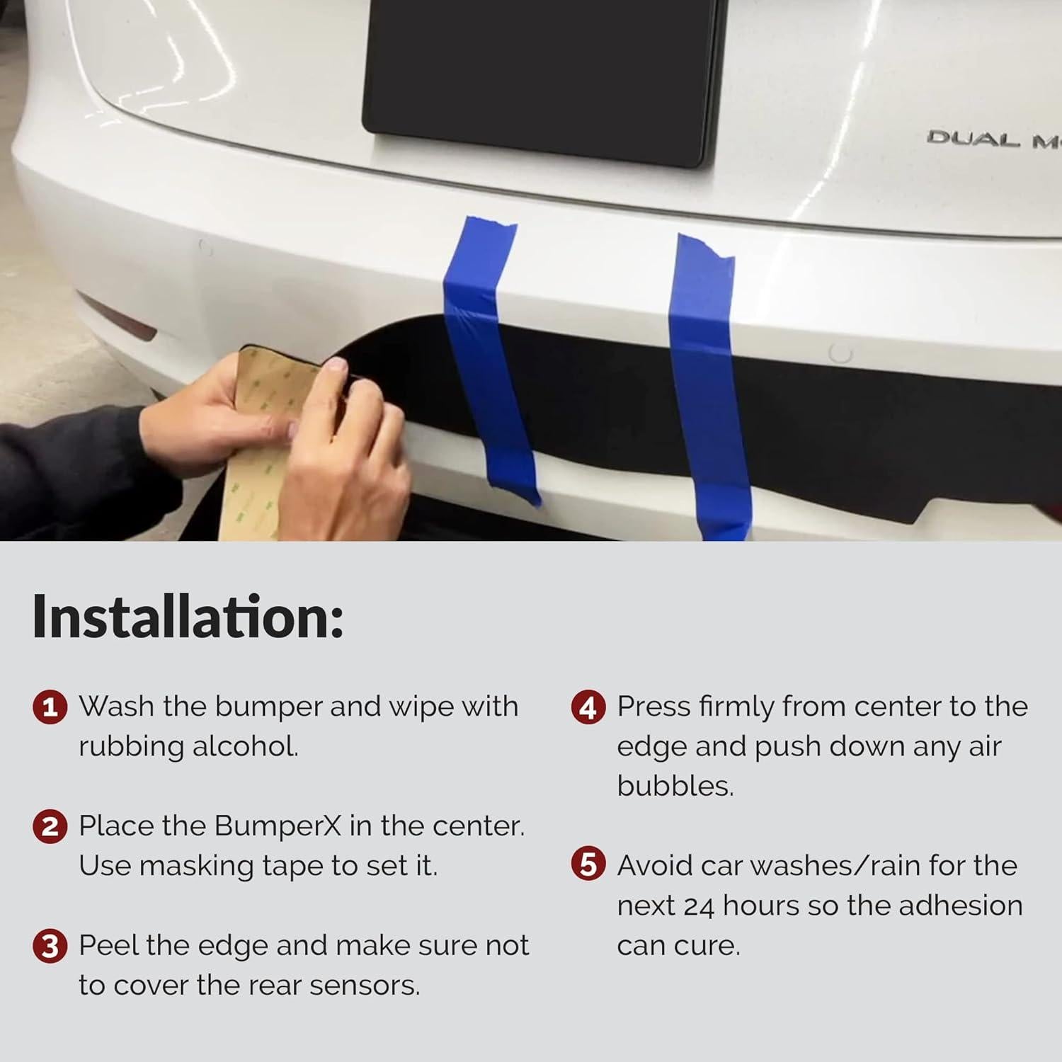 Protector de Parachoques Trasero BumperX para Tesla Model 3 157.5x12.7 cm