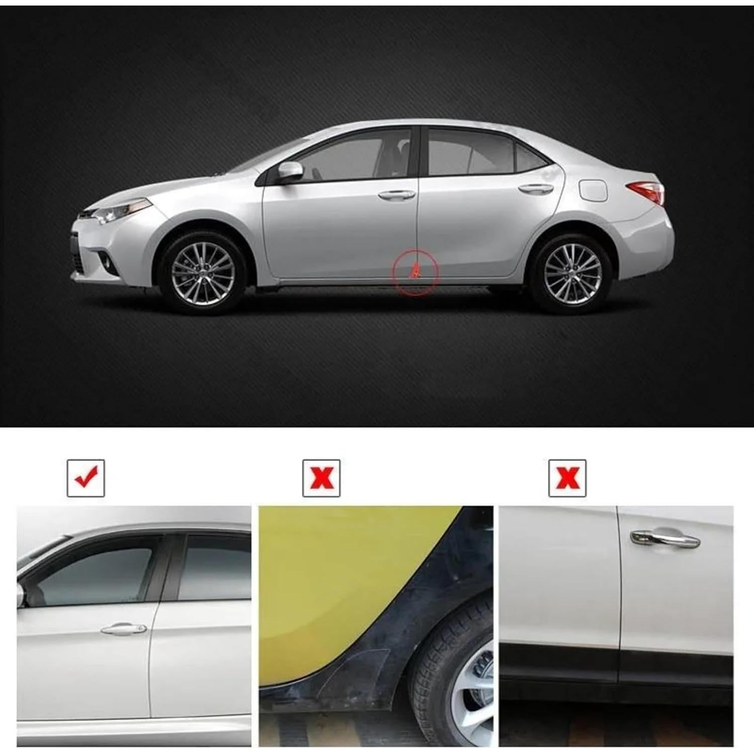 Protector de Esquina de Puerta de Coche Genérico Negro 4 Pcs