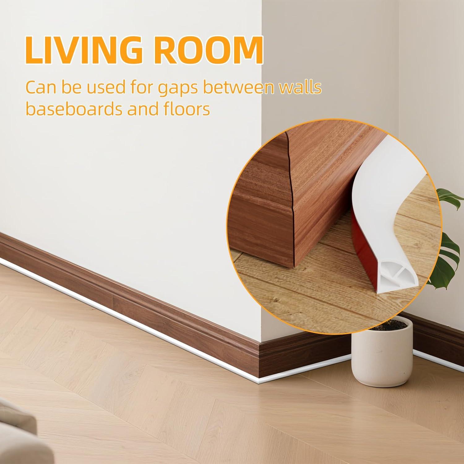 Moldura Cuarterona Flexible de Silicona Autoadhesiva 299.72 cm Blanca