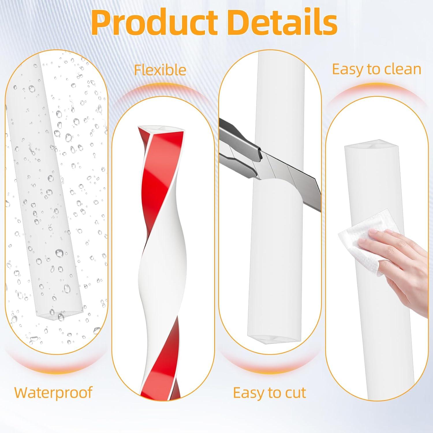 Moldura Cuarterona Flexible de Silicona Autoadhesiva 299.72 cm Blanca