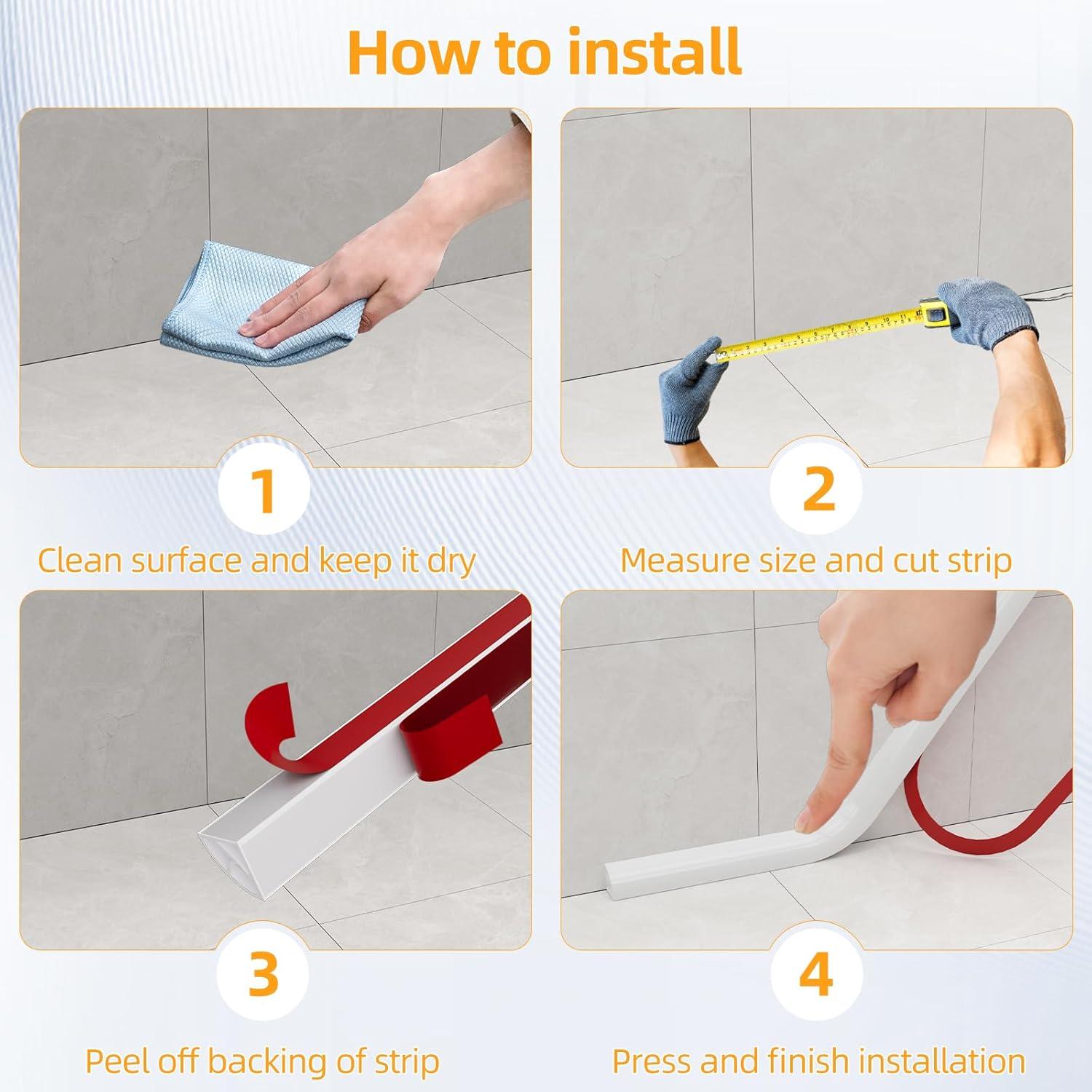 Moldura Cuarterona Flexible de Silicona Autoadhesiva 299.72 cm Blanca