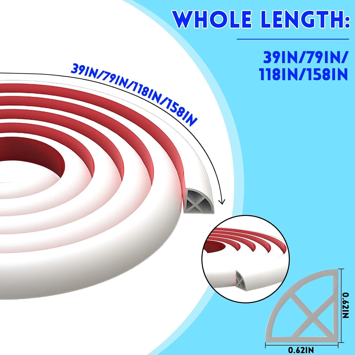 Moldura de esquina redonda autoadhesiva Floatlive 99 cm blanca