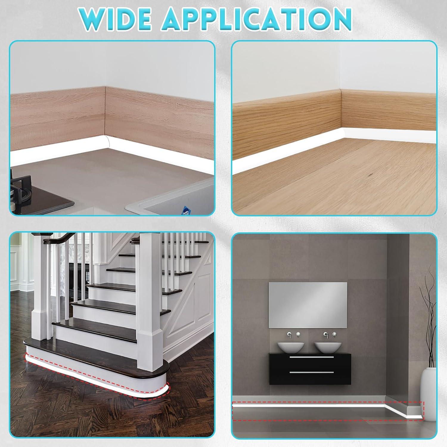 Moldura de esquina redonda autoadhesiva Floatlive 99 cm blanca