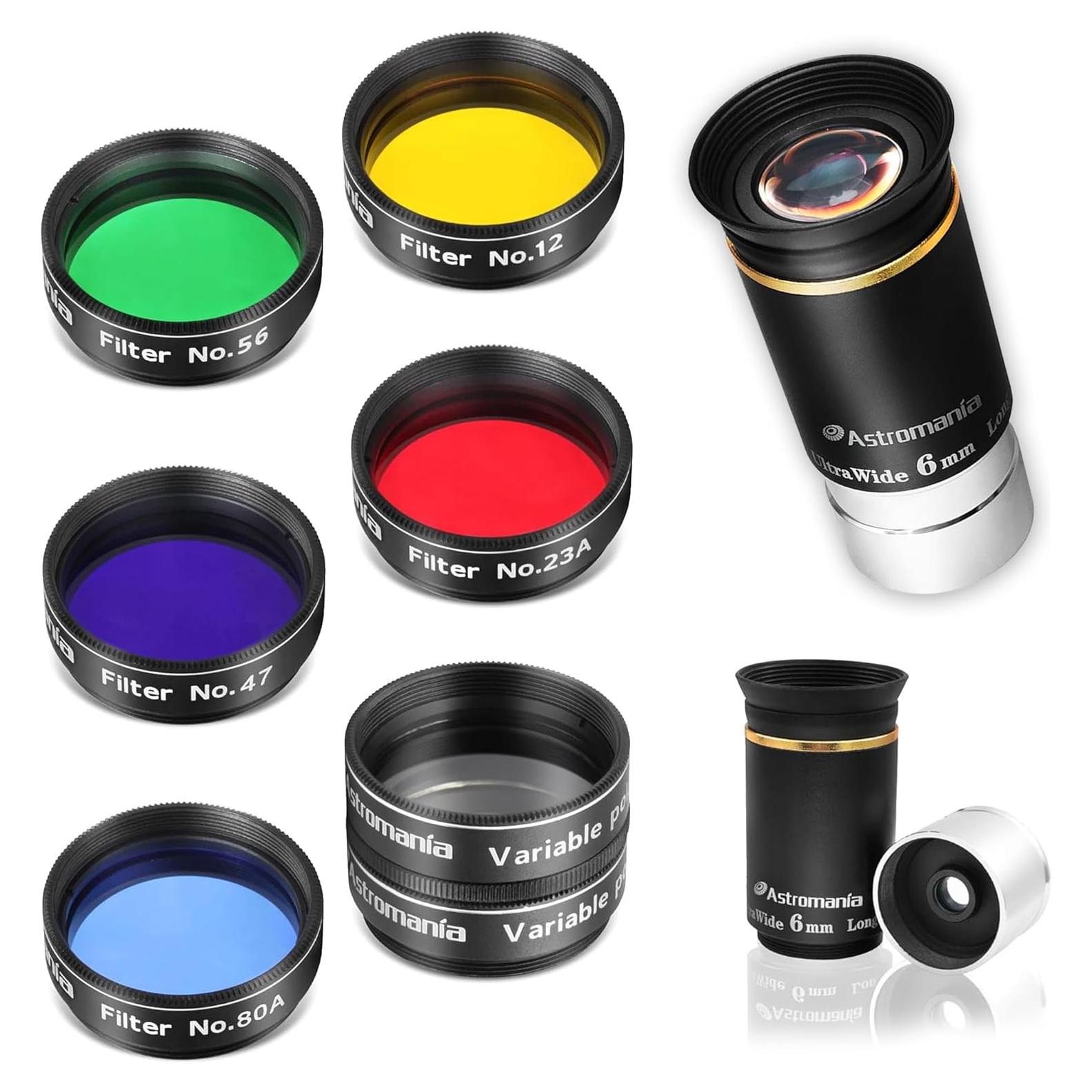 Ocular Astromania 1.25" 66° Ultra Gran Angular + 6 Filtros