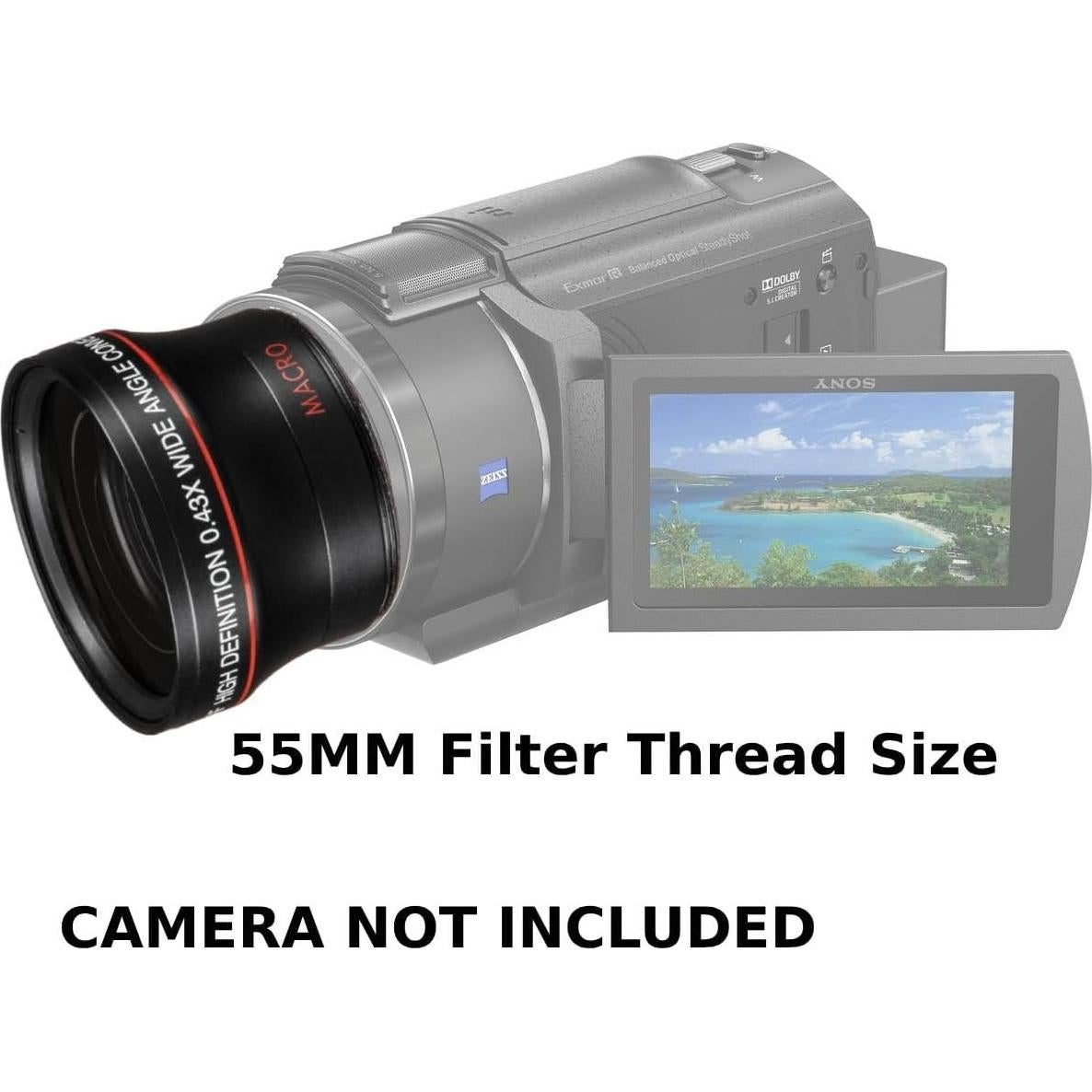 Lente Gran Angular 55MM Optura HD para Sony FDR-AX33/AX43/AX53