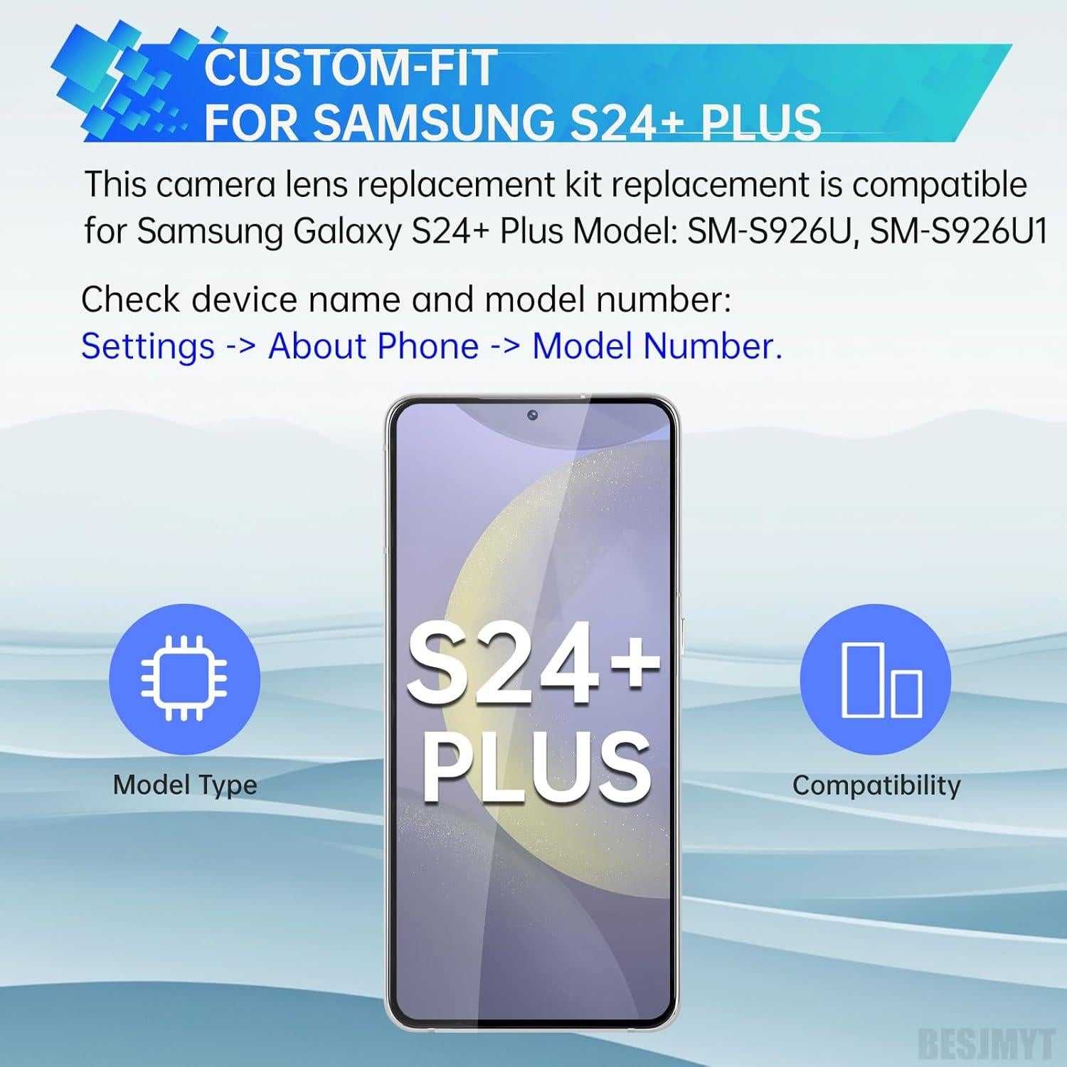 Reemplazo Lente de Cámara Samsung Galaxy S24+ Plus - Kit Completo