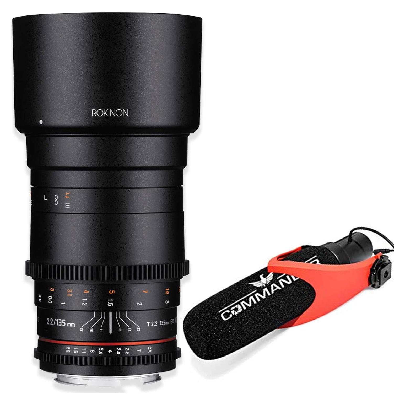 Lente Rokinon Cine DS 135mm T2.2 para Sony E con Micrófono