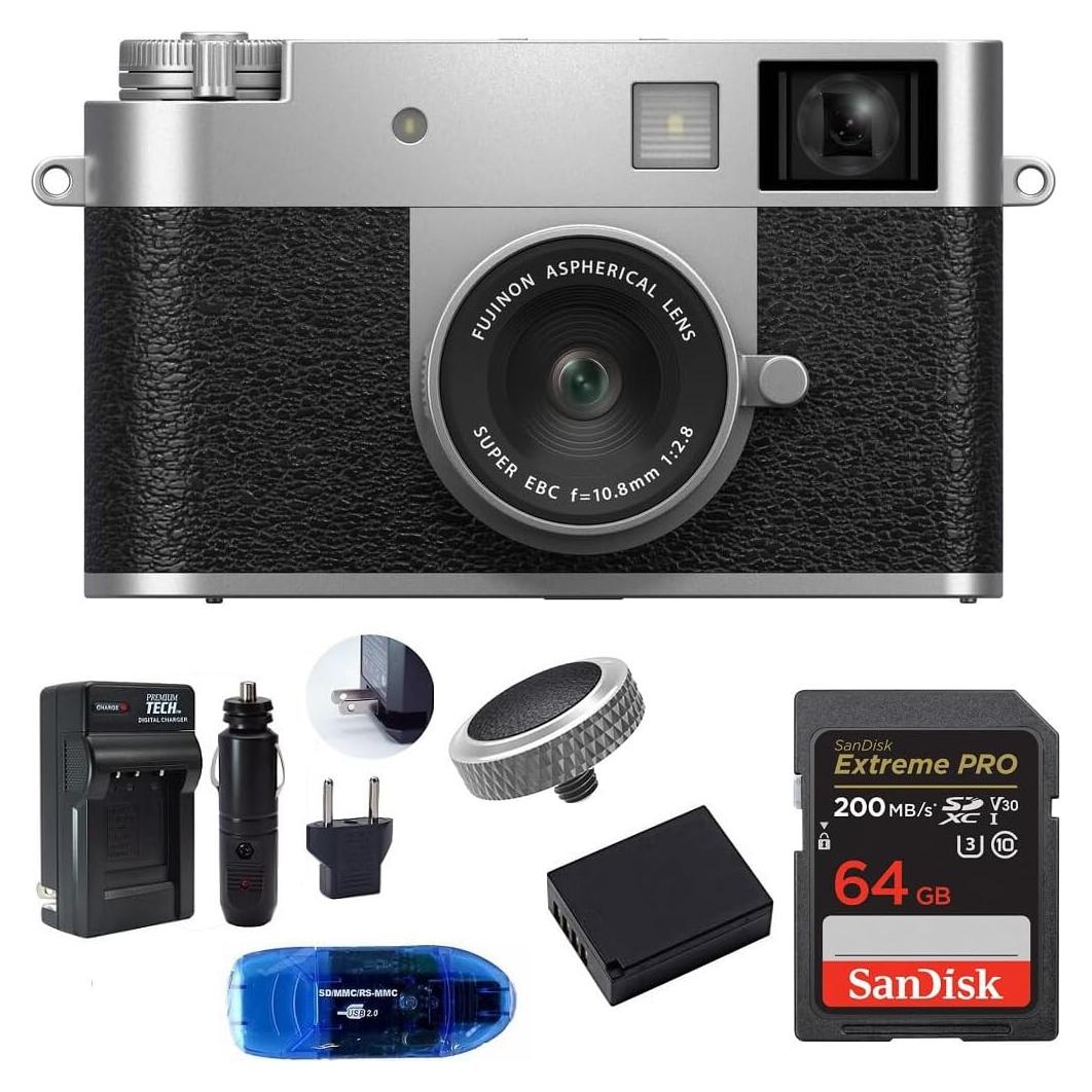 Cámara Digital FUJIFILM X half Plata + Tarjeta 64GB + Accesorios