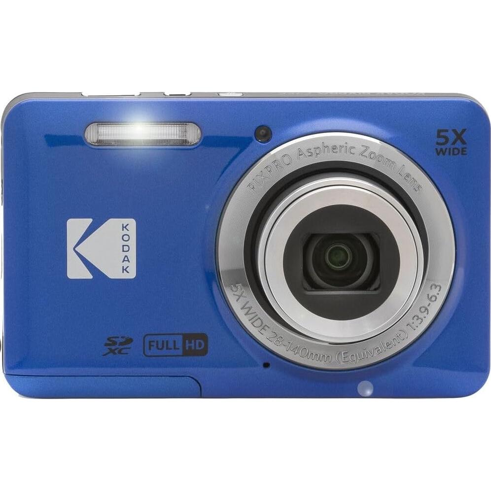 Cámara Digital KODAK PIXPRO FZ55 Azul + Accesorios 64GB