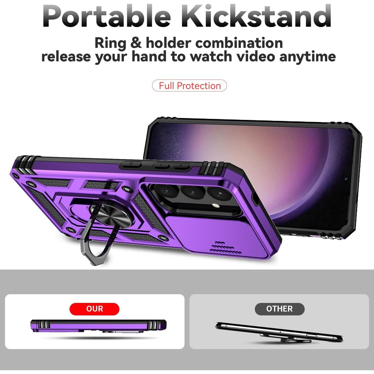 Funda Samsung Galaxy S24 Plus con soporte magnético y cámara