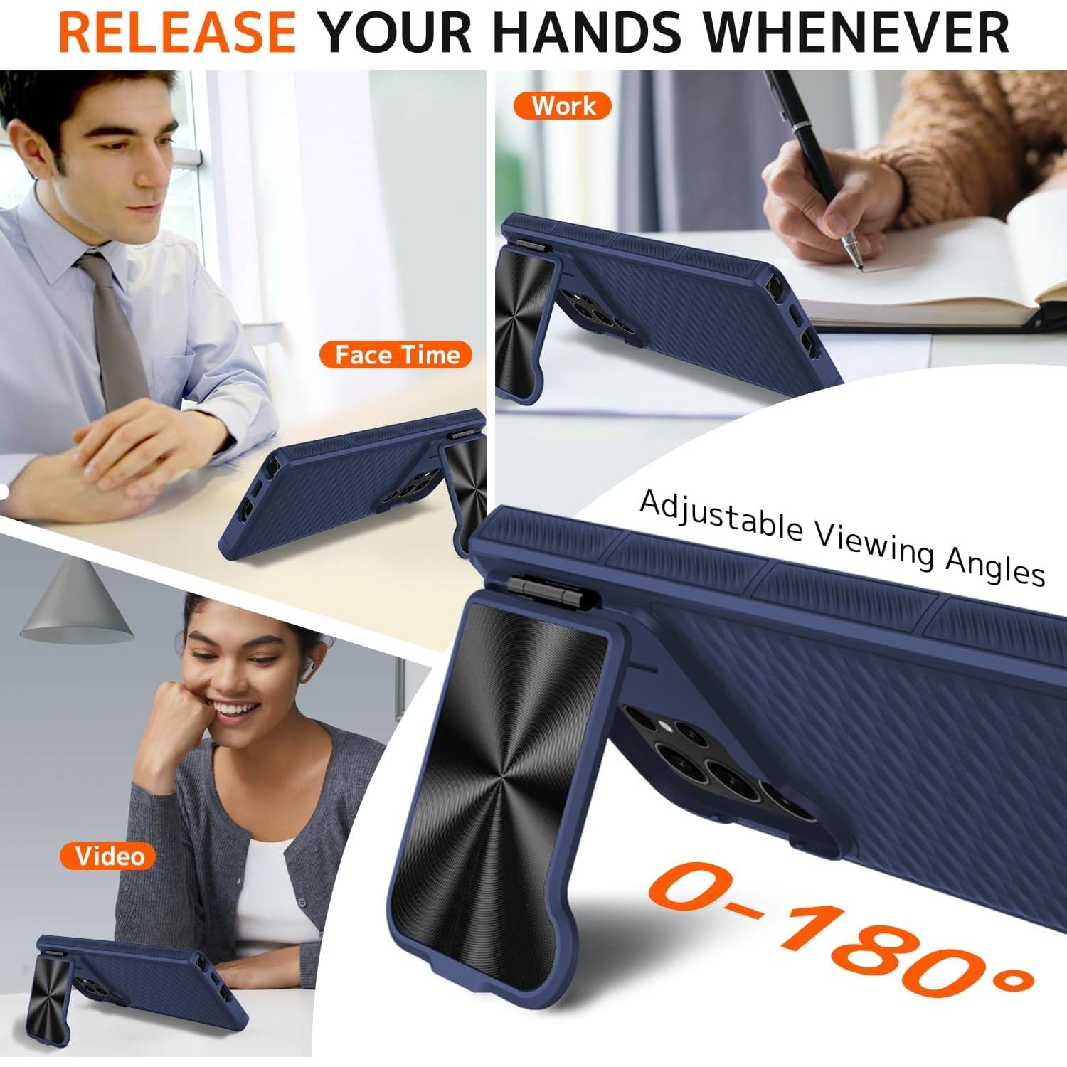 Funda NINKI para Samsung Galaxy S25 Ultra 5G Azul con Soporte