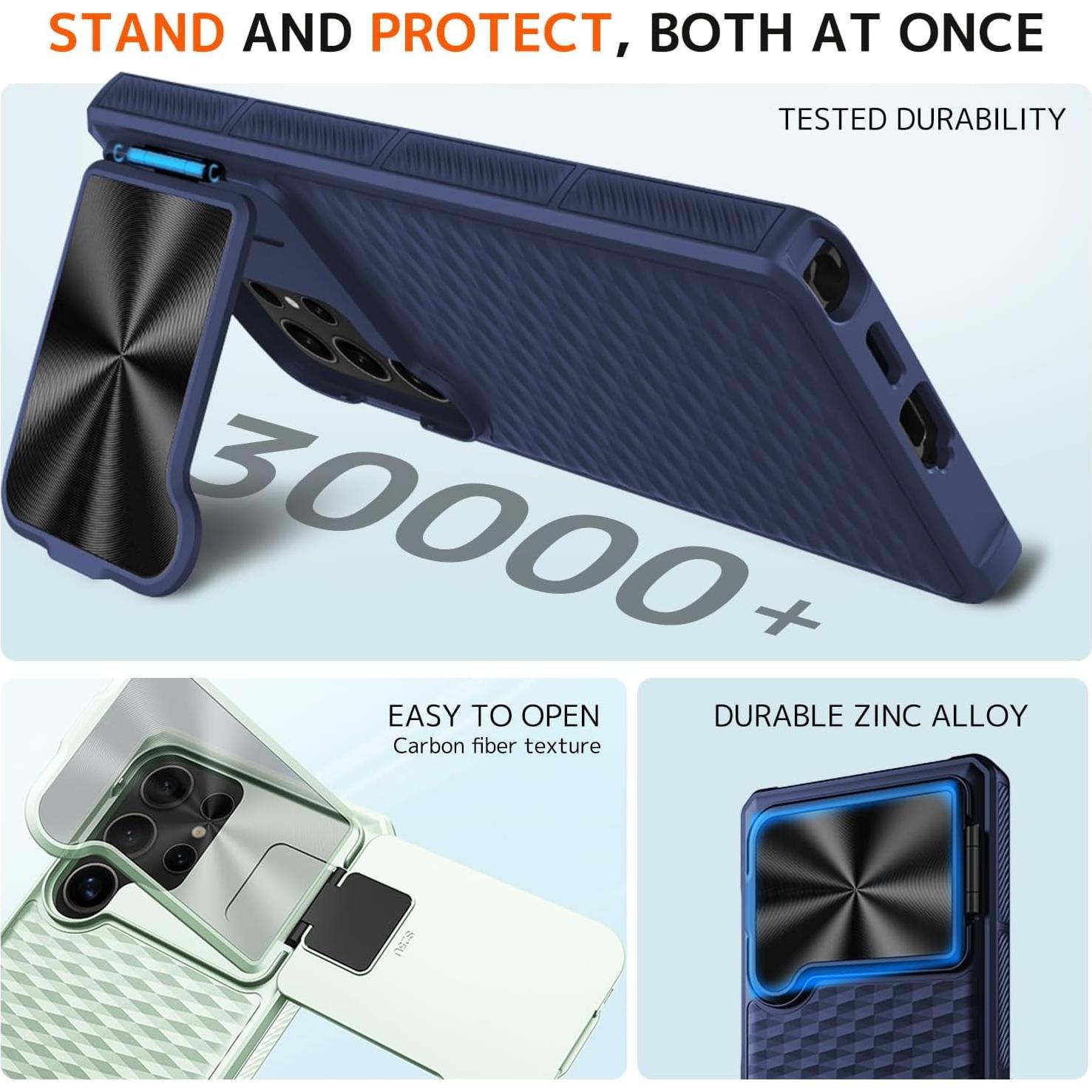 Funda NINKI para Samsung Galaxy S25 Ultra 5G Azul con Soporte