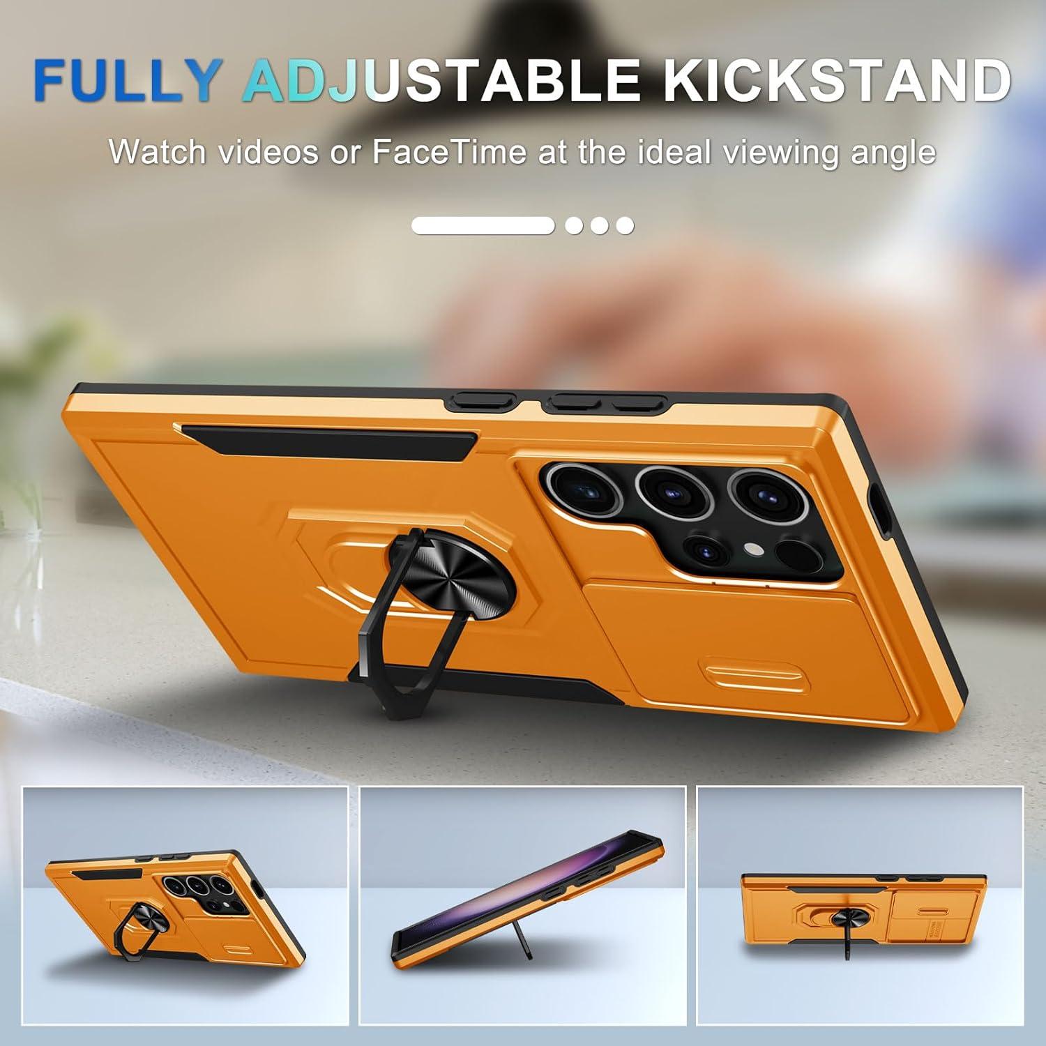 Funda Janmitta para Samsung Galaxy S24 Ultra con soporte y protector