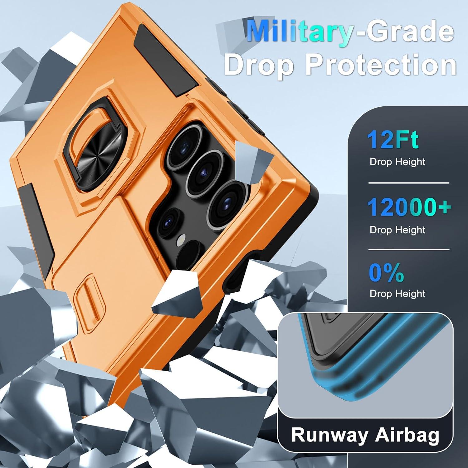 Funda Janmitta para Samsung Galaxy S24 Ultra con soporte y protector