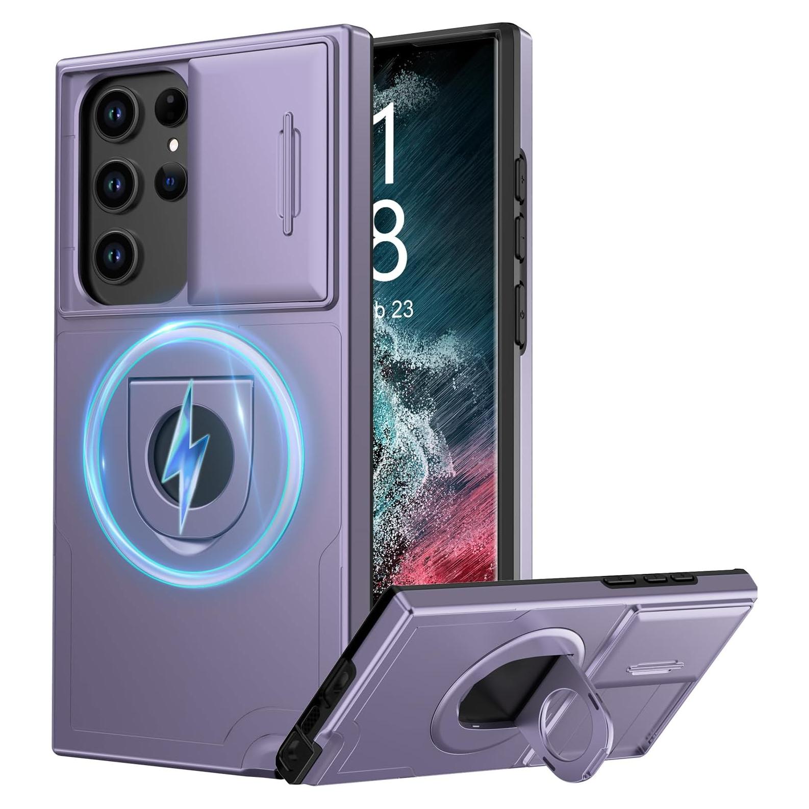 Funda FUNMIKO para Samsung Galaxy S21 Ultra Púrpura Magnético