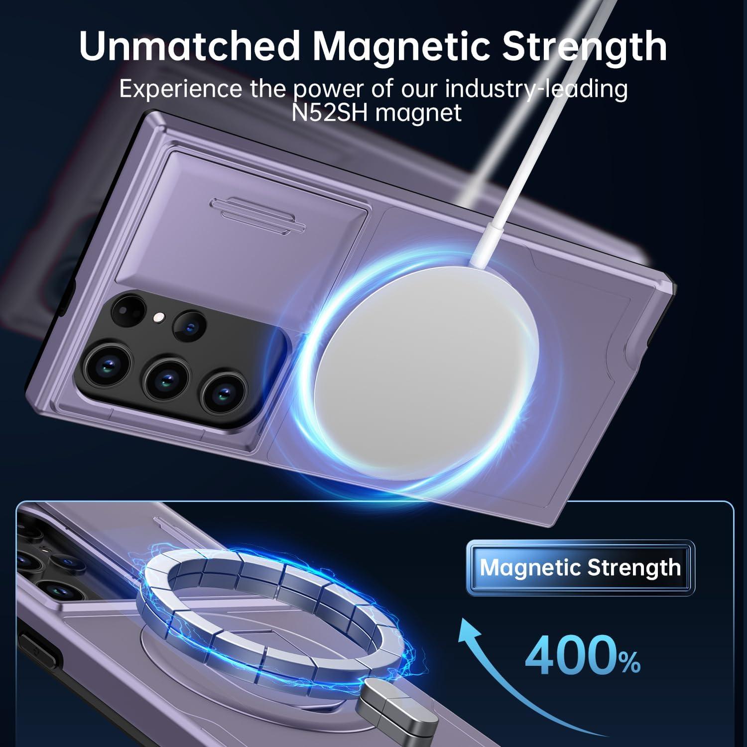 Funda FUNMIKO para Samsung Galaxy S21 Ultra Púrpura Magnético