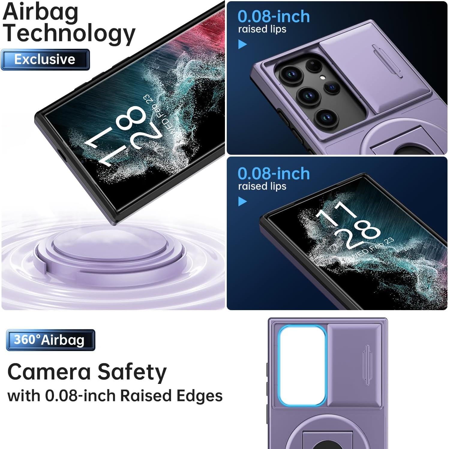 Funda FUNMIKO para Samsung Galaxy S21 Ultra Púrpura Magnético