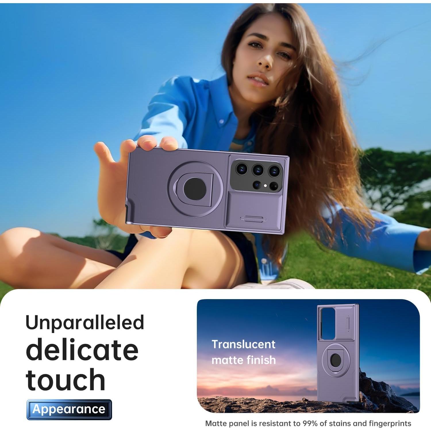 Funda FUNMIKO para Samsung Galaxy S21 Ultra Púrpura Magnético